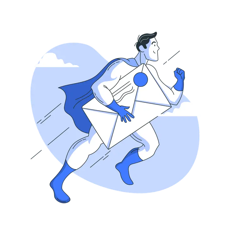 Ilustración de una persona enviando un correo